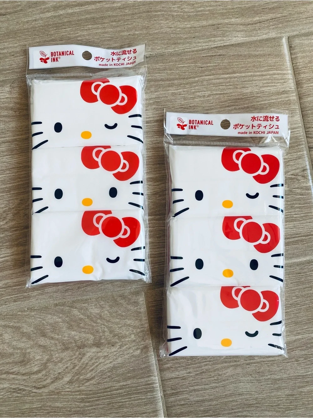 Sanrio Hello Kitty Flushable Pocket Tissues Set of 2 Packs (6 Packs Total) Japan